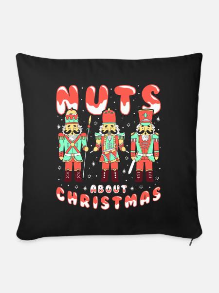 Nuts About Christmas - Sofakissenbezug 45 x 45 cm - Schwarz