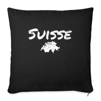 Suisse Suisse Vintage Carte Suisse - Housse de coussin décorative 45 x 45 cm - noir - Devant