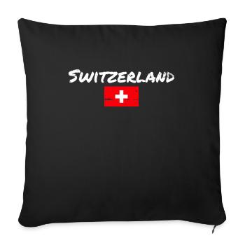 Suisse Vintage Suisse Drapeau Suisse - Housse de coussin décorative 45 x 45 cm - noir - Devant