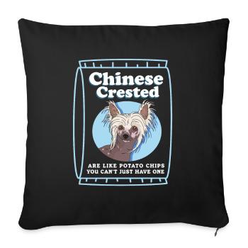 Chinese Crested Dog Chinese Cresteds Gift - Sofa pillowcase 17,3'' x 17,3'' (45 x 45 cm) - black - Front