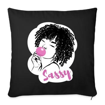 Sassy Chic with Afro Charm - Sofa pillowcase 17,3'' x 17,3'' (45 x 45 cm) - black - Front