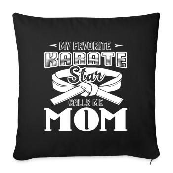 Karate My Favorite Karate Star Calls Me Mom - Sofa pillowcase 17,3'' x 17,3'' (45 x 45 cm) - black - Front