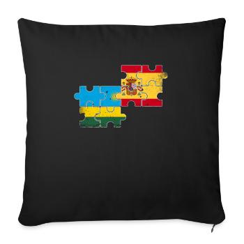 Rwanda Spain Vintage Flag Spanish Rwandese - Sofa pillowcase 17,3'' x 17,3'' (45 x 45 cm) - black - Front