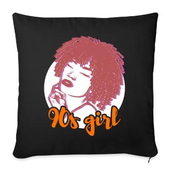 90s Vibes Statement - Sofa pillowcase 17,3'' x 17,3'' (45 x 45 cm) - black - Front