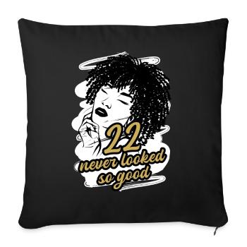 22 et Pure Glamour célèbrent avec style - Housse de coussin décorative 45 x 45 cm - noir - Devant