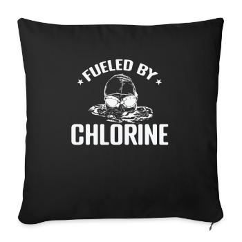 Fueled by Chlorine Schwimmen Sport Training - Sofakissenbezug 45 x 45 cm - Schwarz - Vorne
