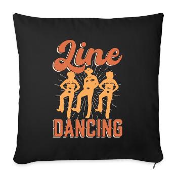 Line Dancing Line Dance Square Dance Country Life - Sofakissenbezug 45 x 45 cm - Schwarz - Vorne