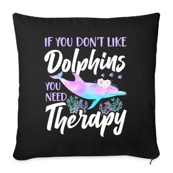 Dauphin si vous n’aimez pas les dauphins - Housse de coussin décorative 45 x 45 cm - noir - Devant