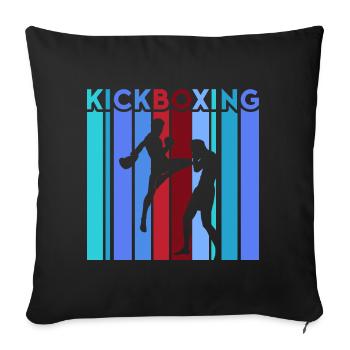 Kickboxer Arts martiaux Kickboxing Kickboxen - Housse de coussin décorative 45 x 45 cm - noir - Devant