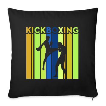 Kickboxer Arts martiaux Kickboxing Kickboxen - Housse de coussin décorative 45 x 45 cm - noir - Devant