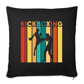 Kickboxer Arts martiaux Kickboxing Kickboxen - Housse de coussin décorative 45 x 45 cm - noir - Devant