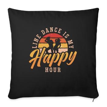 Line Dancing Line Dance Is My Happy Country Life - Sofa pillowcase 17,3'' x 17,3'' (45 x 45 cm) - black - Front