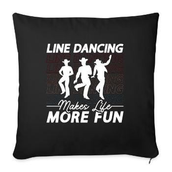 La danse en ligne rend la vie plus amusante Loves Line Dance - Housse de coussin décorative 45 x 45 cm - noir - Devant