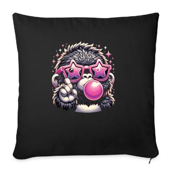 Gorilla with sunglasses - Sofa pillowcase 17,3'' x 17,3'' (45 x 45 cm) - black - Front