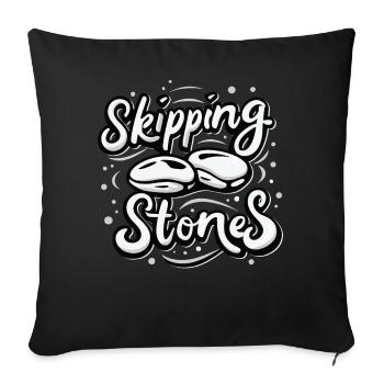 Skipping Stones - Sofakissenbezug 45 x 45 cm - Schwarz - Vorne