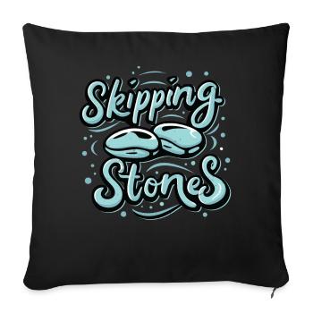 Skipping Stones - Sofa pillowcase 17,3'' x 17,3'' (45 x 45 cm) - black - Front