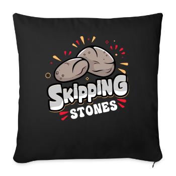 Skipping Stones - Sofakissenbezug 45 x 45 cm - Schwarz - Vorne