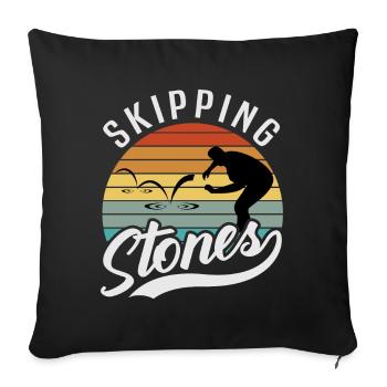 Skipping Stones - Sofakissenbezug 45 x 45 cm - Schwarz - Vorne