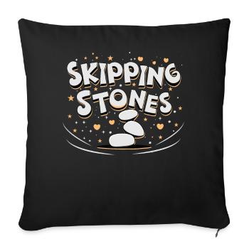 Skipping Stones - Sofakissenbezug 45 x 45 cm - Schwarz - Vorne