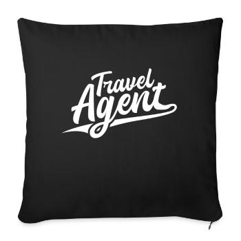 Retro Swoosh Job - Travel Agent - Sofa pillowcase 17,3'' x 17,3'' (45 x 45 cm) - black - Front