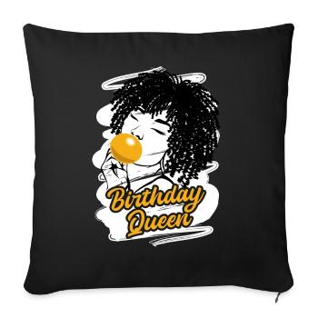 Vilaine diva d’anniversaire qui aime faire la fête - Housse de coussin décorative 45 x 45 cm - noir - Devant