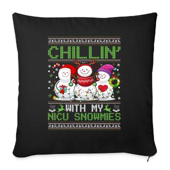 Chillen mit meiner Neugeborenen-Intensivstation Krankenschwester Weihnachten - Sofakissenbezug 45 x 45 cm - Schwarz - Vorne