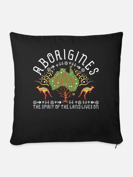 Aborigines Spirit of Land - Sofakissenbezug 45 x 45 cm - Schwarz