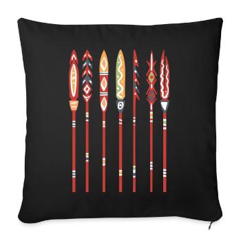 Aboriginal - Sofa pillowcase 17,3'' x 17,3'' (45 x 45 cm) - black - Front