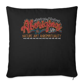 Aboriginal Nature - Sofa pillowcase 17,3'' x 17,3'' (45 x 45 cm) - black - Front