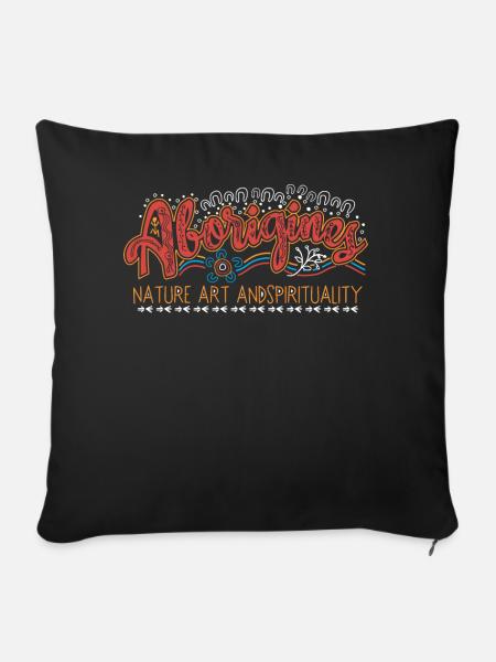 Aborigines Nature - Sofakissenbezug 45 x 45 cm - Schwarz