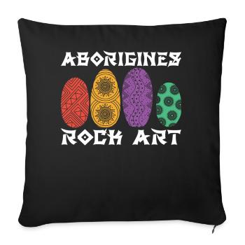 Aboriginal Rock Art - Sofa pillowcase 17,3'' x 17,3'' (45 x 45 cm) - black - Front