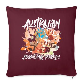 Australian Aboriginal - Sofa pillowcase 17,3'' x 17,3'' (45 x 45 cm) - burgundy - Front