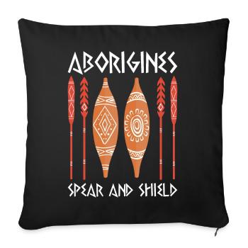 Aboriginal Spear Shield - Sofa pillowcase 17,3'' x 17,3'' (45 x 45 cm) - black - Front