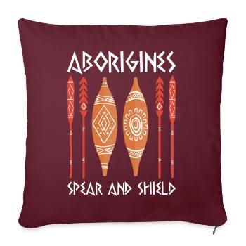 Aboriginal Spear Shield - Sofa pillowcase 17,3'' x 17,3'' (45 x 45 cm) - burgundy - Front