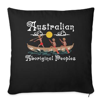 Australian Aboriginal - Sofa pillowcase 17,3'' x 17,3'' (45 x 45 cm) - black - Front