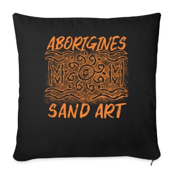 Aborigines Sand Art - Sofakissenbezug 45 x 45 cm - Schwarz - Vorne