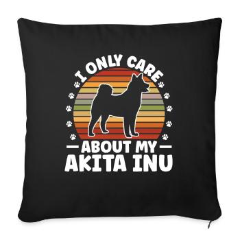 Il suffit de penser à l’Akita Inu, l’Akita Inu japonais - Housse de coussin décorative 45 x 45 cm - noir - Devant