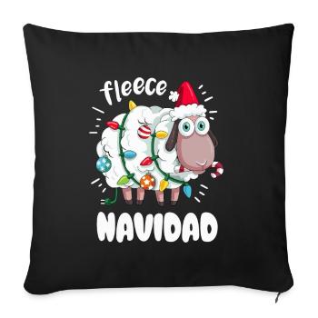 Funny Sheep Wishes Feliz Navidad Pun - Sofa pillowcase 17,3'' x 17,3'' (45 x 45 cm) - black - Front