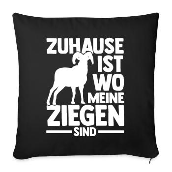 Ziege Ziegenbauer Bauernhof Landwirt Bauer Ziegen - Sofakissenbezug 45 x 45 cm - Schwarz - Vorne