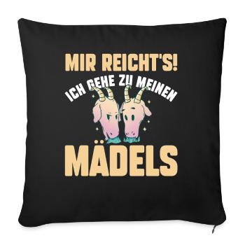 Ziege Ziegenbauer Bauernhof Landwirt Bauer Ziegen - Sofakissenbezug 45 x 45 cm - Schwarz - Vorne