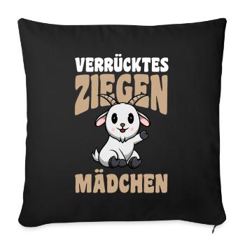 Ziege Ziegenbauer Bauernhof Landwirt Bauer Ziegen - Sofakissenbezug 45 x 45 cm - Schwarz - Vorne