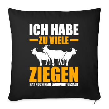 Ziege Ziegenbauer Bauernhof Landwirt Bauer Ziegen - Sofakissenbezug 45 x 45 cm - Schwarz - Vorne