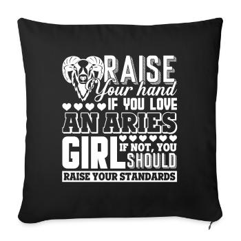 Aries Love An Aries Girl Horoscope - Sofa pillowcase 17,3'' x 17,3'' (45 x 45 cm) - black - Front