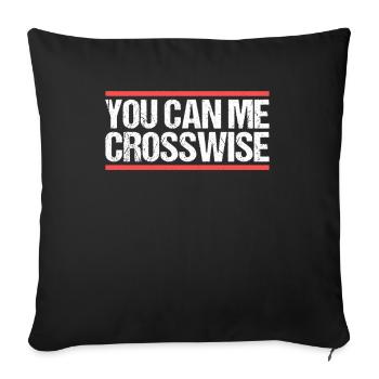 You can me crosswise Denglisch - Sofa pillowcase 17,3'' x 17,3'' (45 x 45 cm) - black - Front