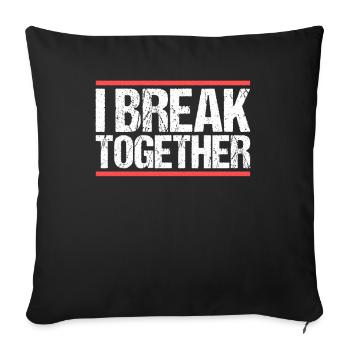 I break together Denglisch - Sofa pillowcase 17,3'' x 17,3'' (45 x 45 cm) - black - Front