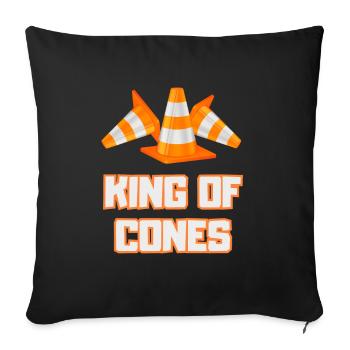 King of the Pylons Funny Traffic Cones Safety - Sofa pillowcase 17,3'' x 17,3'' (45 x 45 cm) - black - Front