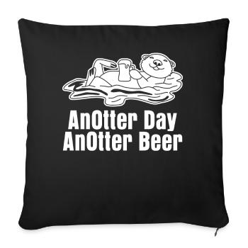 Otter and Beer - Sofakissenbezug 45 x 45 cm - Schwarz - Vorne