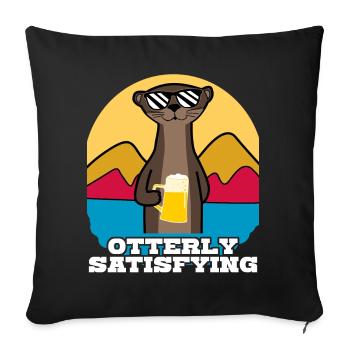 Bière Loutres Loutre - Housse de coussin décorative 45 x 45 cm - noir - Devant