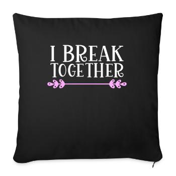 I break together Denglisch - Sofa pillowcase 17,3'' x 17,3'' (45 x 45 cm) - black - Front