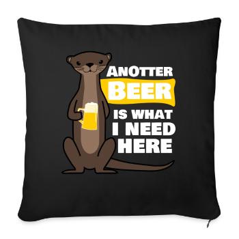 Loutre de bière - Housse de coussin décorative 45 x 45 cm - noir - Devant
